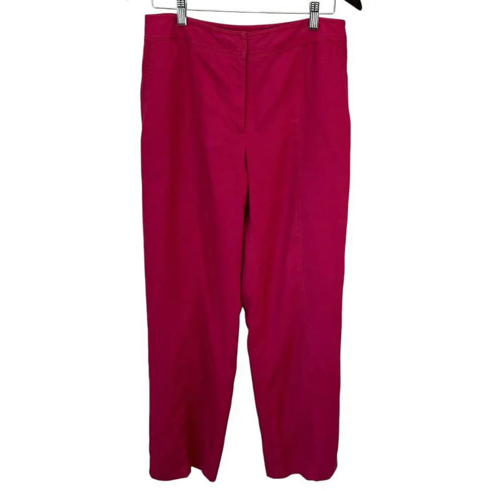 Vintage RAFAELLA Hot Pink Linen Pants Size 10 Preppy Coastal Beachy Resort Wear